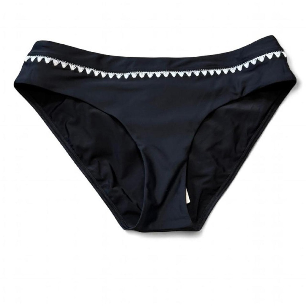 Milly Cabana Black Crochet Bikini Bottoms, Women's Size L